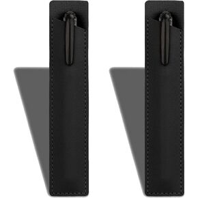 Goufaju 2Pcs Pen Holder PU Leather Pen Sleeve, Pen Holder Planner, Pen Bag Soft Pen Protective Case Protective Sleeve Cover for Ballpoint Pen, Stylus Touch Pen (5.9x1.6inch)