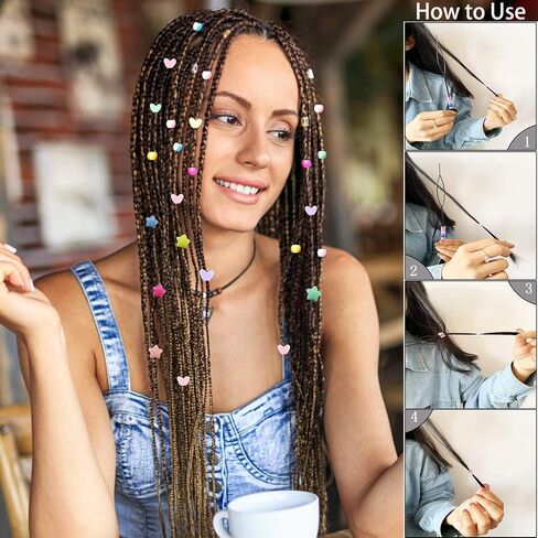 1605 Pcs Hair Beads for Braids for Girls with Elastic Rubber Band Threaders Kit, Candy Color Acrylic Mickey Heart Star Alphabet Cube Beads Pastel Pony Beads Cube Kandi Beads for Hair Jewelry Making in Kuwait