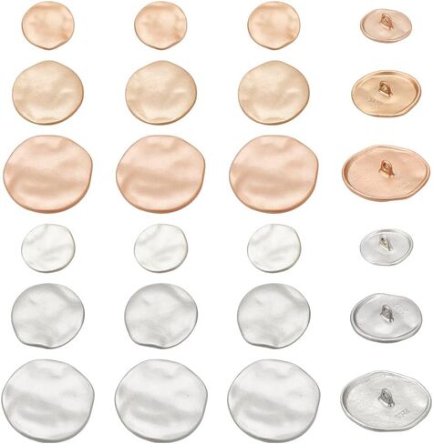 NBEADS 30Pcs Gold Metal Shank Buttons, 18.5/25/30.5mm Metal Flat Round Button 1 Hole Alloy Shank Button Metal Blazer Buttons Set for Costumes Sewing DIY Crafts Crochet Ornament in Kuwait