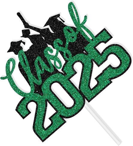 Class of 2025 Cake Topper, Congrats Grad/You Did It Cake Decor, Class of 2025 Happy High School/College/University Graduation Party Decorations, Gold and blue Glitter in Saudi Arabia