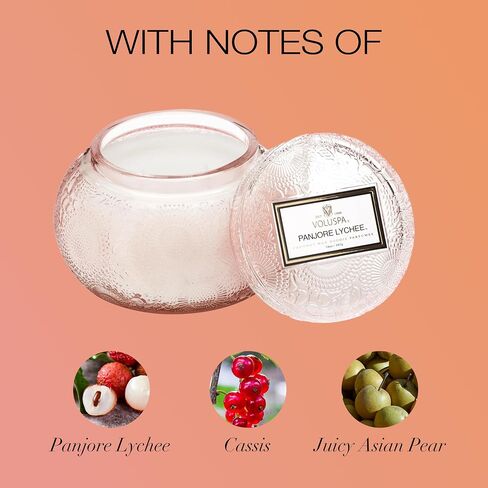 Voluspa Santal Vanille Candle | Embossed Glass Chawan Bowl | 14 Oz. | 50 Hour Burn Time | Coconut Wax and Natural Wicks for a Cleaner Burn | Vegan in Saudi Arabia