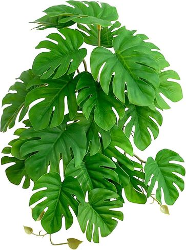 Woyrise Reptile Plants, Terrarium Hanging Plant Vines, Artificial Leaves with Suction Cup, Bearded Dragon Tank Accessories for Gecko Lizard Snake Frog Tortoise Decorations - Codiaeum Variegatum in Saudi Arabia