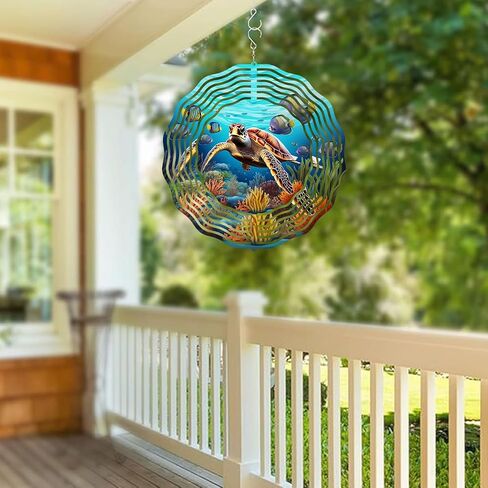 Tree of Life Wind Spinner 3D Stainless Steel Hanging Wind Spinners 10 Inch Stained Glass Style Multi-Color Kinetic Decor for Indoor and Outdoor Spaces Christmas Ornament Gifts in Saudi Arabia