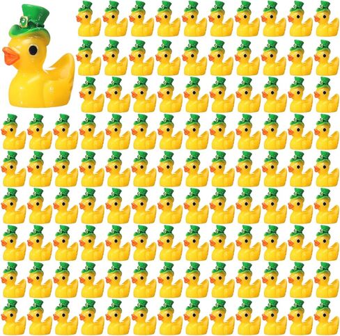 100 PCS St. Patrick's Day Micro Mini Mini Duck Miniature Agignes Resin tiny Ducks Resin Resin Sarm in Saudi Arabia