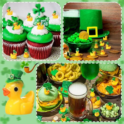 100 PCS St. Patrick's Day Micro Mini Mini Duck Miniature Agignes Resin tiny Ducks Resin Resin Sarm in Saudi Arabia