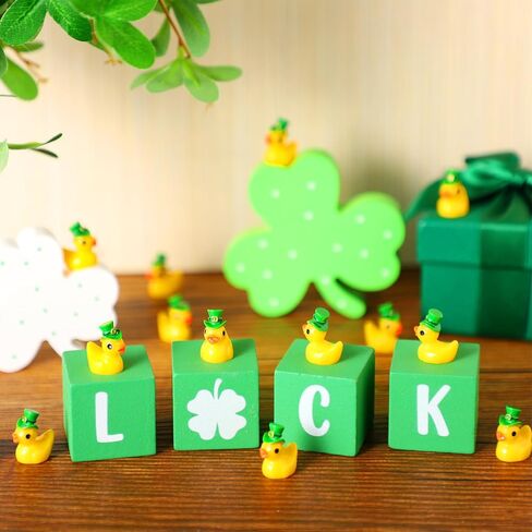 100 PCS St. Patrick's Day Micro Mini Mini Duck Miniature Agignes Resin tiny Ducks Resin Resin Sarm in Saudi Arabia