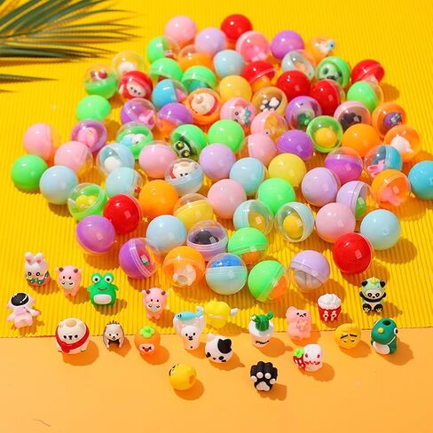 50 Pack Adorable Party Favors Capsule Toys, Bulk Mini Kawaii Claw Machine Prizes Birthday Gifts for Boys Girls Goodie Bag Christmas Stocking Easter Stuffers Treasure Box Classroom Prizes in Kuwait