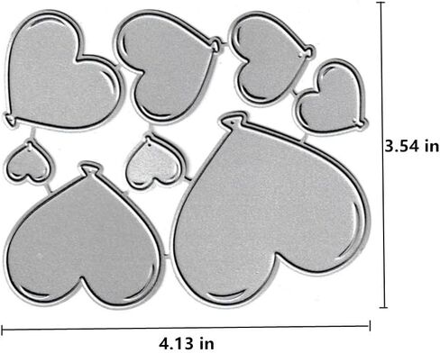 Metal 8pcs Love Heart Balloon Die Cuts, Romance Cutting Die DIY Crafts Template Mould Stencils for DIY Embossing Card Making Album Decorative Paper Scrapbooking in Saudi Arabia