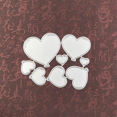 Metal 8pcs Love Heart Balloon Die Cuts, Romance Cutting Die DIY Crafts Template Mould Stencils for DIY Embossing Card Making Album Decorative Paper Scrapbooking in Saudi Arabia
