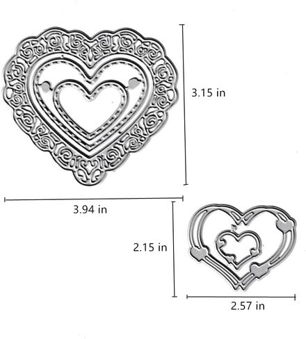 Metal 8pcs Love Heart Balloon Die Cuts, Romance Cutting Die DIY Crafts Template Mould Stencils for DIY Embossing Card Making Album Decorative Paper Scrapbooking in Saudi Arabia