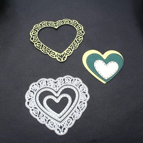 Metal 8pcs Love Heart Balloon Die Cuts, Romance Cutting Die DIY Crafts Template Mould Stencils for DIY Embossing Card Making Album Decorative Paper Scrapbooking in Saudi Arabia