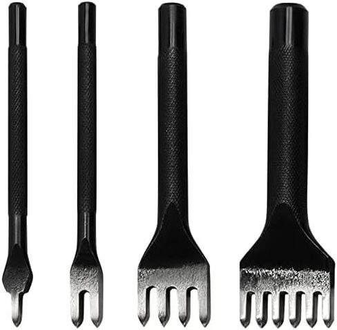 Mirror Polished White Steel 4mm 1/2/4/6 Claws DIY Diamond lace Stitching Chisel Set Leather Craft kit Inner Teeth polishing is Smoother and Labor-Saving in Kuwait