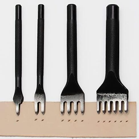 Mirror Polished White Steel 4mm 1/2/4/6 Claws DIY Diamond lace Stitching Chisel Set Leather Craft kit Inner Teeth polishing is Smoother and Labor-Saving in Kuwait