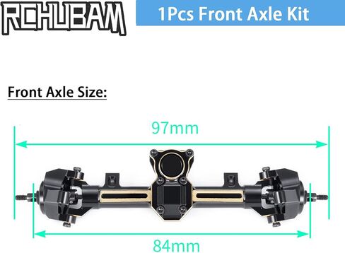 RCHUBAM 1/24 RC Crawler Portal Axle Set SCX24 Heavy Brass Weights Front Rear Complete Axles Compatible with 1/24 Axial SCX24 AXI00001 AXI00002 90081 Directly Upgrade Parts (Front & Rear Axle Set) in Kuwait