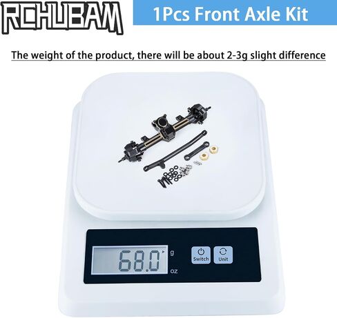 RCHUBAM 1/24 RC Crawler Portal Axle Set SCX24 Heavy Brass Weights Front Rear Complete Axles Compatible with 1/24 Axial SCX24 AXI00001 AXI00002 90081 Directly Upgrade Parts (Front & Rear Axle Set) in Kuwait