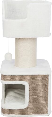 Trixie Ava Cat Tree مع الشقة ، منصة أعلى مريحة مع وسادة قابلة للإزالة ، لعبة Cat Cating (بنية) in Saudi Arabia