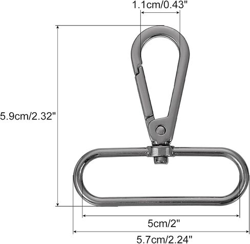 uxcell 12 Pcs Swivel Clasp Hooks, 0.39 Inch D Ring Swivel Purse Clips for Handbags, Purse Strap Hardware for Bag Making, Push Gate Lobster Clasp, Grey in Saudi Arabia