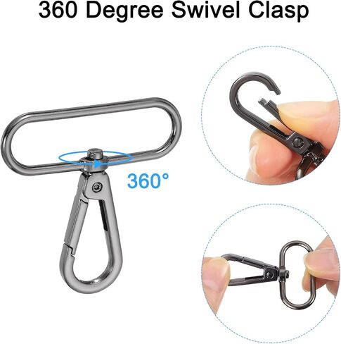 uxcell 12 Pcs Swivel Clasp Hooks, 0.39 Inch D Ring Swivel Purse Clips for Handbags, Purse Strap Hardware for Bag Making, Push Gate Lobster Clasp, Grey in Saudi Arabia