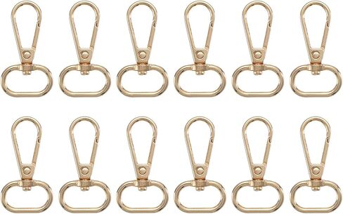 uxcell 12 Pcs Swivel Clasp Hooks, 0.39 Inch D Ring Swivel Purse Clips for Handbags, Purse Strap Hardware for Bag Making, Push Gate Lobster Clasp, Grey in Saudi Arabia