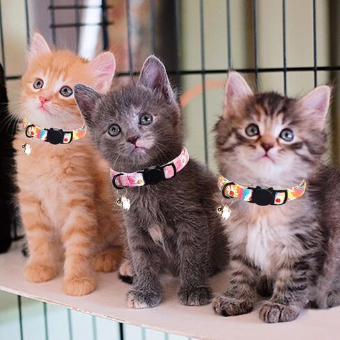 Lionheart glory Christmas Cat Collar Breakaway with Bell & Pendant Pink Plaid Gingerbread Man 2 Pack Cute Kitten Collar Soft Adjustable Safety Cat Collars for Girl Cats Pet in Saudi Arabia