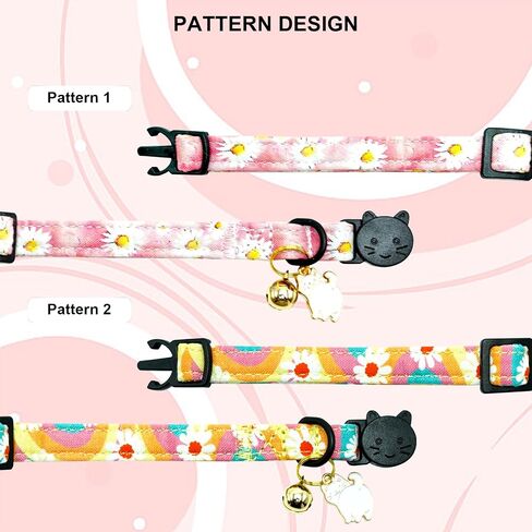 Lionheart glory Christmas Cat Collar Breakaway with Bell & Pendant Pink Plaid Gingerbread Man 2 Pack Cute Kitten Collar Soft Adjustable Safety Cat Collars for Girl Cats Pet in Saudi Arabia