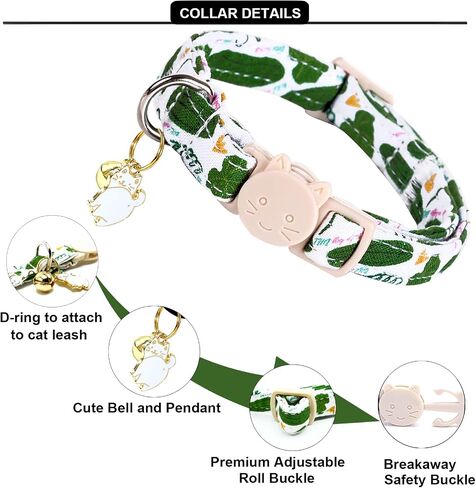 Lionheart glory Christmas Cat Collar Breakaway with Bell & Pendant Pink Plaid Gingerbread Man 2 Pack Cute Kitten Collar Soft Adjustable Safety Cat Collars for Girl Cats Pet in Saudi Arabia