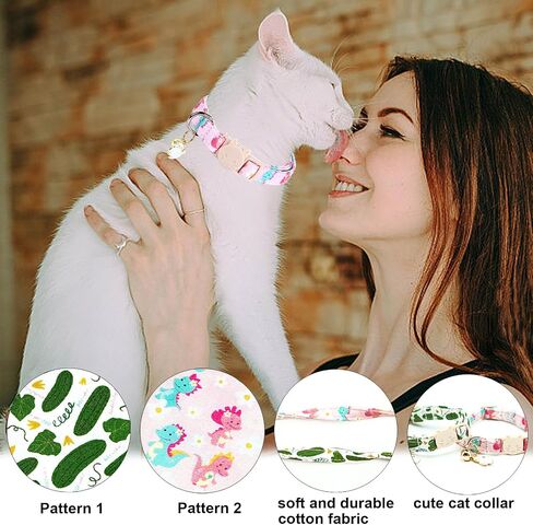 Lionheart glory Christmas Cat Collar Breakaway with Bell & Pendant Pink Plaid Gingerbread Man 2 Pack Cute Kitten Collar Soft Adjustable Safety Cat Collars for Girl Cats Pet in Saudi Arabia