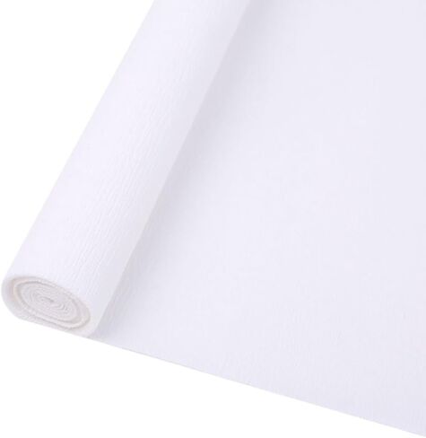 Crepe Paper Rolls 70g - Art DIY Crafting Supplies for Flower Making, Crinkled Party Streamers, and Decoration Projects Wrinkled Paper (White) in Kuwait