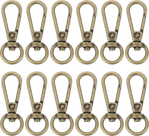 uxcell 12 Pcs Swivel Clasp Hooks, 0.39 Inch D Ring Swivel Purse Clips for Handbags, Purse Strap Hardware for Bag Making, Push Gate Lobster Clasp, Grey in Saudi Arabia
