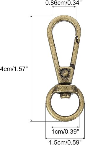 uxcell 12 Pcs Swivel Clasp Hooks, 0.39 Inch D Ring Swivel Purse Clips for Handbags, Purse Strap Hardware for Bag Making, Push Gate Lobster Clasp, Grey in Saudi Arabia