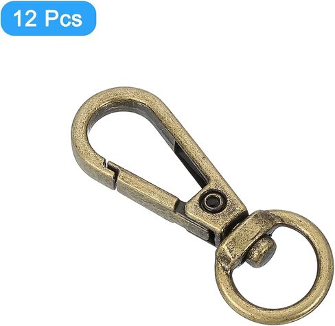 uxcell 12 Pcs Swivel Clasp Hooks, 0.39 Inch D Ring Swivel Purse Clips for Handbags, Purse Strap Hardware for Bag Making, Push Gate Lobster Clasp, Grey in Saudi Arabia