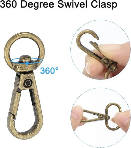 uxcell 12 Pcs Swivel Clasp Hooks, 0.39 Inch D Ring Swivel Purse Clips for Handbags, Purse Strap Hardware for Bag Making, Push Gate Lobster Clasp, Grey in Saudi Arabia