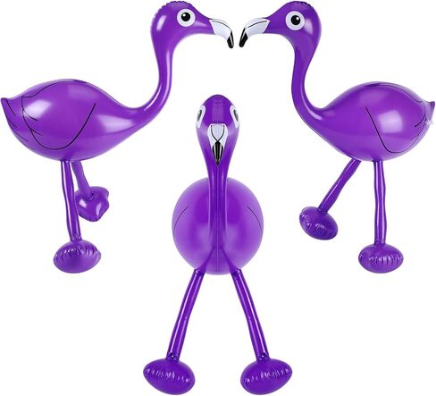 3 Pcs Inflatable Pink Flamingo Luau Party Accessories for Hawaiian Tropical Summer Swimming Party Decoration in Kuwait