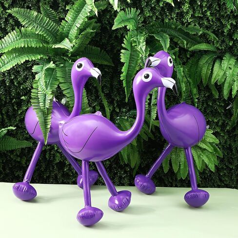 3 Pcs Inflatable Pink Flamingo Luau Party Accessories for Hawaiian Tropical Summer Swimming Party Decoration in Kuwait