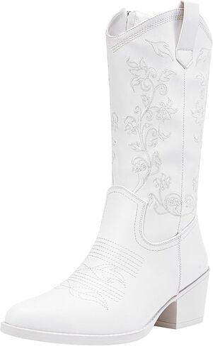 Vepose Women's 9803 Embroided Cowboy Boots Point Toe Cowgirl Boots for Women in Kuwait
