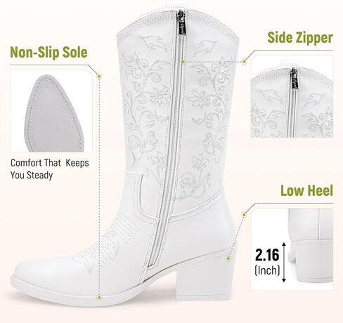 Vepose Women's 9803 Embroided Cowboy Boots Point Toe Cowgirl Boots for Women in Kuwait