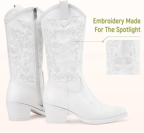 Vepose Women's 9803 Embroided Cowboy Boots Point Toe Cowgirl Boots for Women in Kuwait