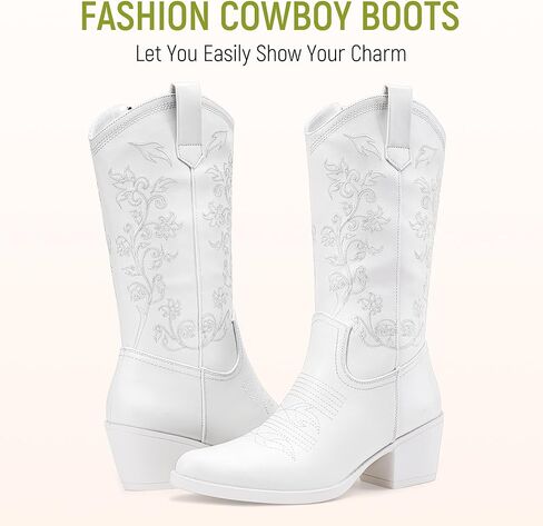 Vepose Women's 9803 Embroided Cowboy Boots Point Toe Cowgirl Boots for Women in Kuwait
