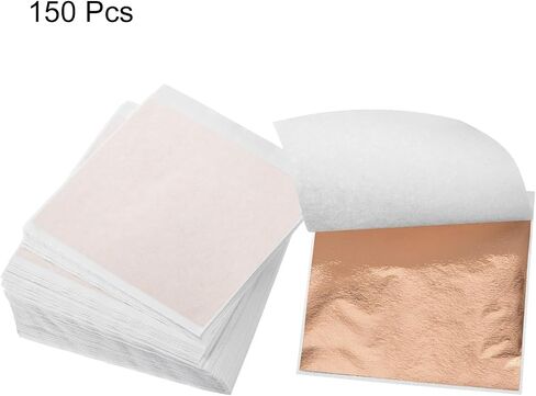 MECCANIXITY Gold Leaf Foil Sheet, Red Leaf Papers, 3.3 Inch x 3.1 Inch for Art Decoration, Sculptures, Painting, Pack of 150 Pcs in Saudi Arabia