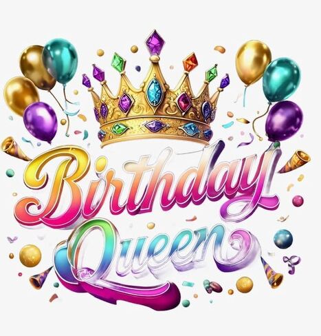 احتفل بملكة عيد ميلاد مباشرة إلى ملصق نقل الحرارة - القابل للغسل والمقاوم للتلاشي ، مثالي للملابس والوسائد وحقائب الظهر. عيد ميلاد ملكة الحديد على الحرارة. (Stylea) in Saudi Arabia