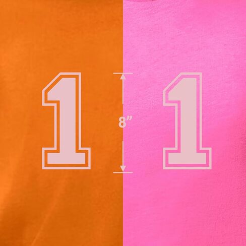 8" RED & Pink Shades Iron on Numbers for Clothing,Jersey Numbers,Large Iron on Numbers for Jersey Heat Transfer Numbers for Sports Basketball Football T-Shirt (Style C) (Light Pink_1) in Saudi Arabia