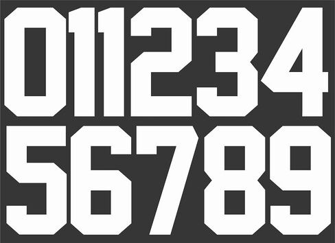 Numbers Kit(0-9),10" Tall for Sports T-Shirt Jersey Football Baseball,Iron On, Heat Transfer, Team,t-Shirt(Style A) (White(0-9)) in Saudi Arabia