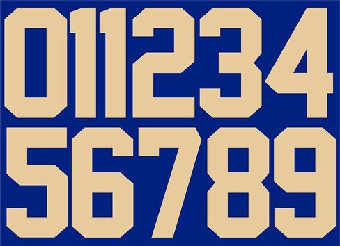 Numbers Kit(0-9),10" Tall for Sports T-Shirt Jersey Football Baseball,Iron On, Heat Transfer, Team,t-Shirt(Style A) (White(0-9)) in Saudi Arabia
