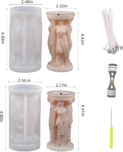 2Pack Rose Bear Animal Silicone Candle Mold Epoxy Resin Wax Mold Silicone Shapes Animal Mold for Candle Craft Making Wedding Gift Decoration in Kuwait