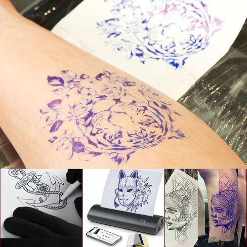 Magic Creator 100Pcs Tattoo Transfer Paper, Stencil Tattoo Stuff 4 Layers Ultra HD Thermal Tattoo Stencil Paper, Tattooing Transfer Paper for Tattoo Stencil Printer and Freehand Drawing Size A4 in Saudi Arabia