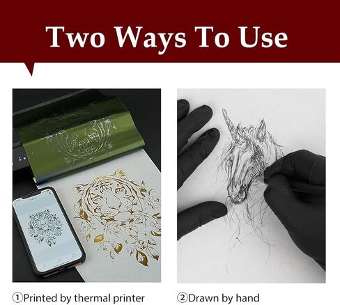 Magic Creator 100Pcs Tattoo Transfer Paper, Stencil Tattoo Stuff 4 Layers Ultra HD Thermal Tattoo Stencil Paper, Tattooing Transfer Paper for Tattoo Stencil Printer and Freehand Drawing Size A4 in Saudi Arabia