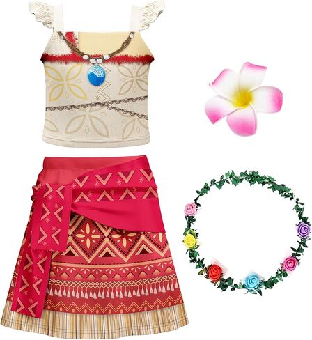 Girls Princess Costume Toddler Kids Theme Birthday Party Dress up Halloween Cosplay Skirt Set 3-10 Years in Saudi Arabia