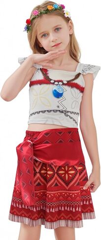 Girls Princess Costume Toddler Kids Theme Birthday Party Dress up Halloween Cosplay Skirt Set 3-10 Years in Saudi Arabia