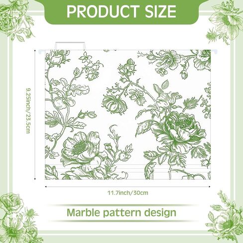 20 Pcs Blue Floral Decorative Hanging Letter Size Cute File Folders Designer Floral Folders File Organizer for Filing Cabinet Office Home with 1/5 Cut Adjustable Tabs in Saudi Arabia