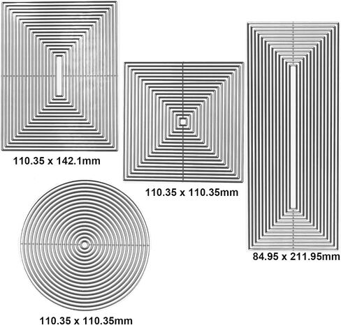 4 Sets Nesting Basics Dies for Card Making Round Square Rectangle Bundle Metal Cutting Dies for Paper Crafting DIY Scrapbooking Metal Mould for DIY Scrapbook Album Paper Card Embossing Die Cuts Punch in Saudi Arabia